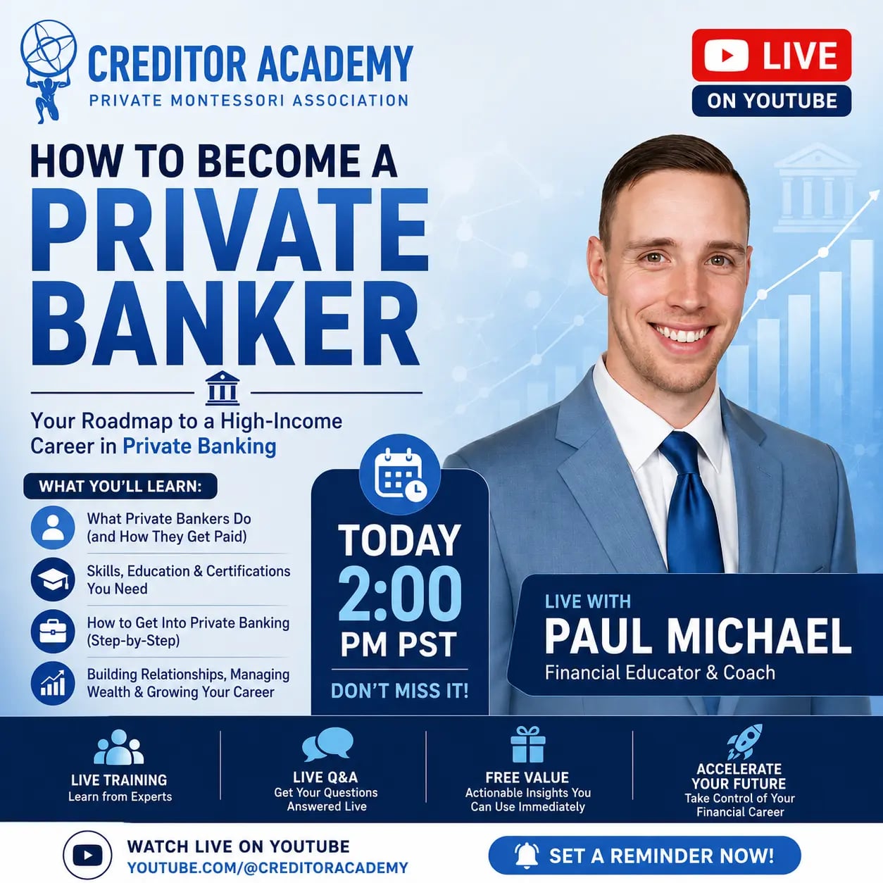 Private Banking YouTube Live by Creditor Academy