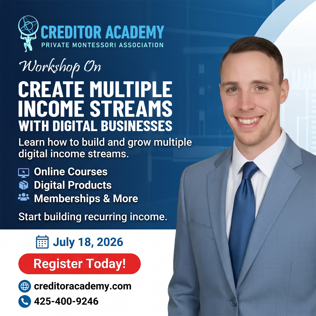 Create Multiple Income Streams With Digital Businesses Workshop Flyer — Saturday, July 18, 2026