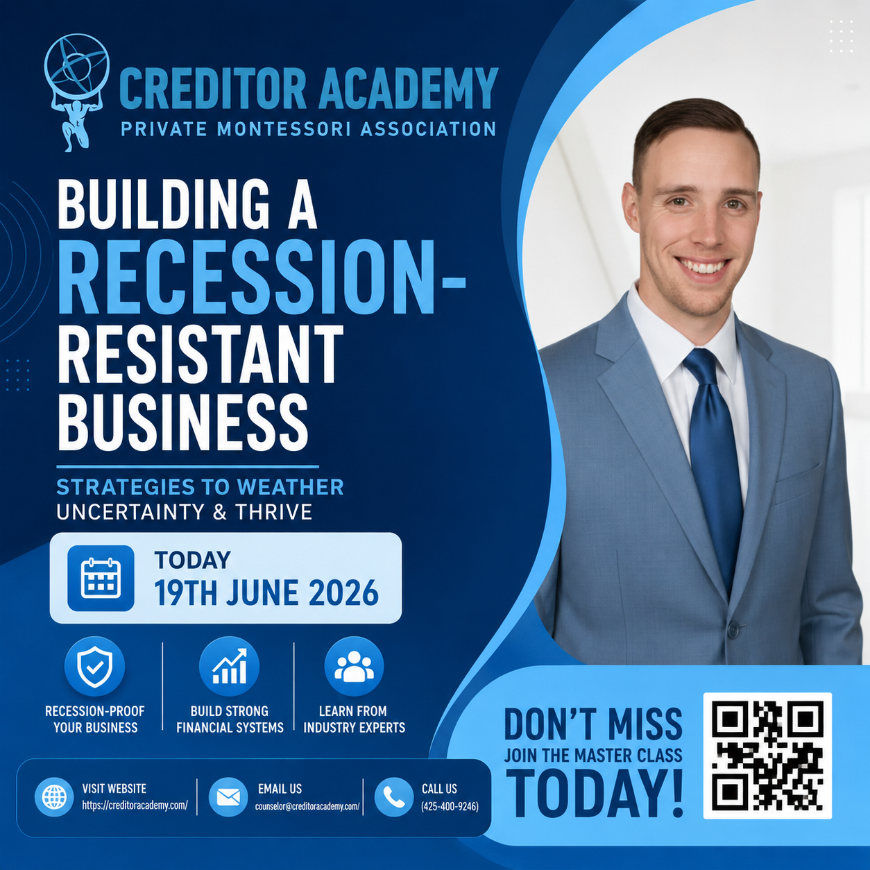 Creditor Academy Master Class Poster - Building a Recession-Resistant Business